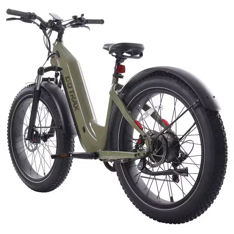 GOTRAX Bici elettrica ibrida con pneumatici FAT da 26" e telaio ribassato per adulti - Verde