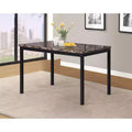 Roundhill Furniture Noyes Metal Dining Table with Laminated Faux Marble Top