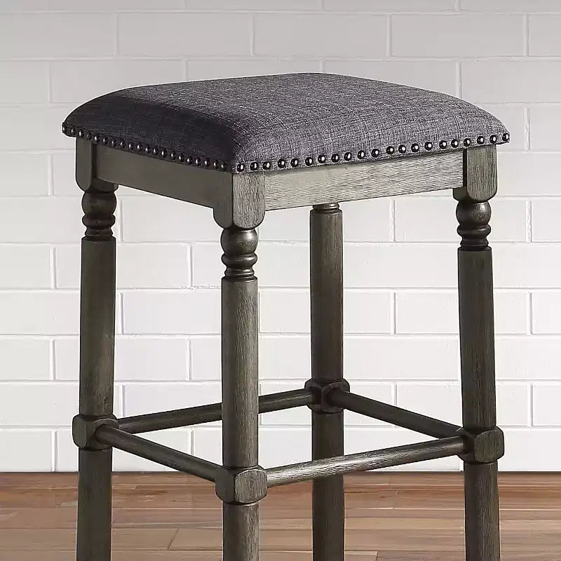 Sgabelli da bar imbottiti grigi Roundhill Furniture Arnhem, set da 2
