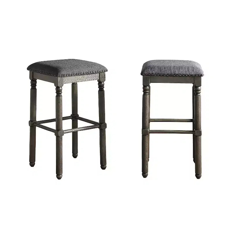 Sgabelli da bar imbottiti grigi Roundhill Furniture Arnhem, set da 2