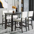 Whisen 5-Piece Counter Height Dining Set with Classic Elegant Table and 4 Chairs