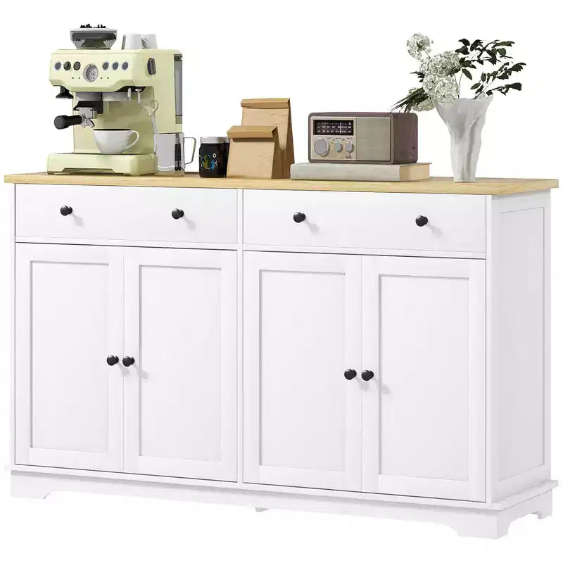 Credenza Buffet con Mobile Contenitore – 4 Ante, 2 Cassetti e Ripiani Regolabili