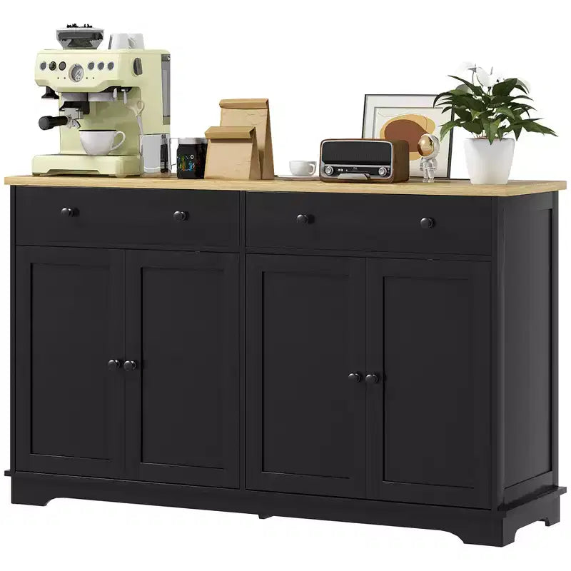 Credenza Buffet con Mobile Contenitore – 4 Ante, 2 Cassetti e Ripiani Regolabili