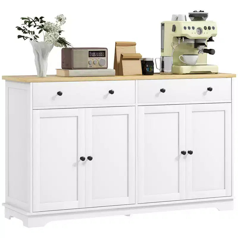 Credenza Buffet con Mobile Contenitore – 4 Ante, 2 Cassetti e Ripiani Regolabili