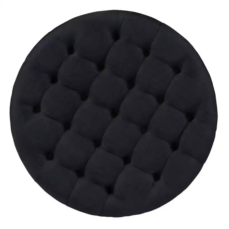 Tavolino da Salotto Imbottito 36W Tavolino Cocktail Tavolino da Centro Pouf Poggiapiedi a 2 Livelli con Ripiano Portaoggetti e Ruote, Trapuntato e Impermeabile - ModernLu