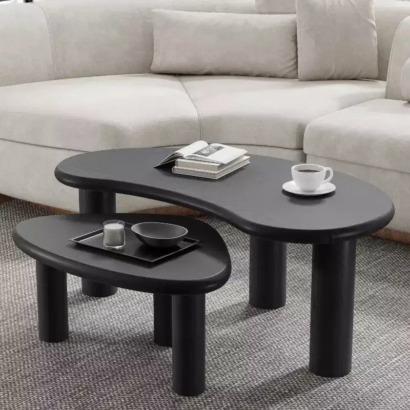 PexFix Cashew Solid Wood Coffee Table Sofa Side Table Set