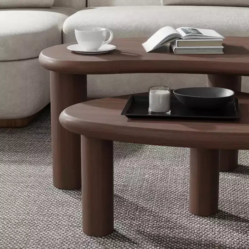 Set di tavolini da caffè e divano in legno massello di anacardo PexFix