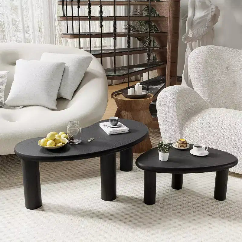 Set di tavolini da caffè e divano in legno massello di anacardo PexFix