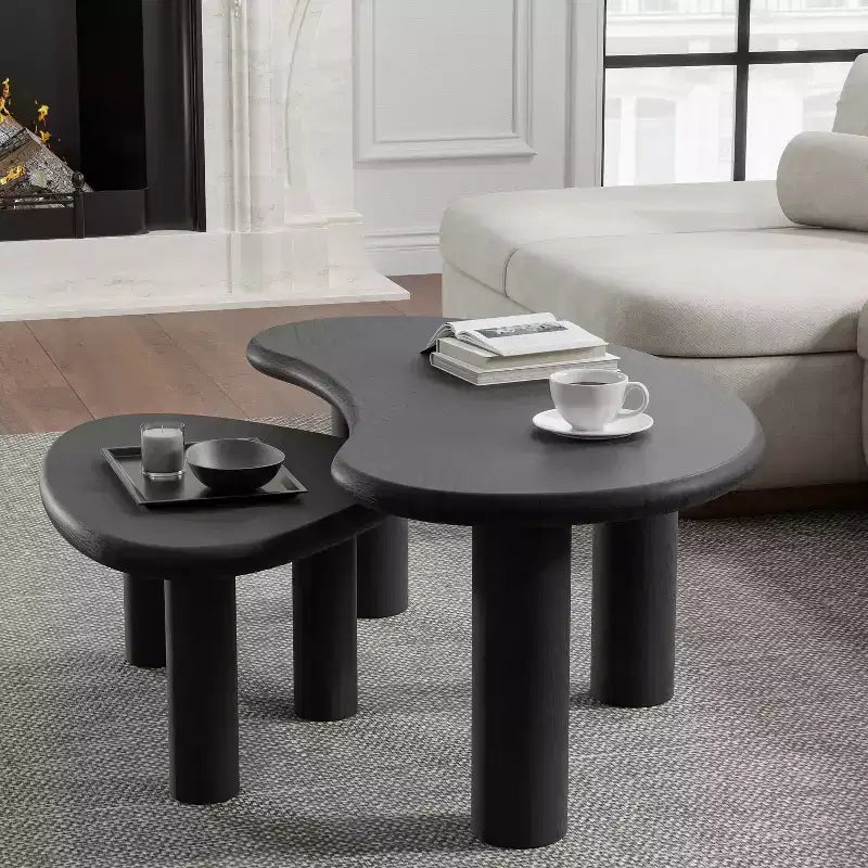 Set di tavolini da caffè e divano in legno massello di anacardo PexFix