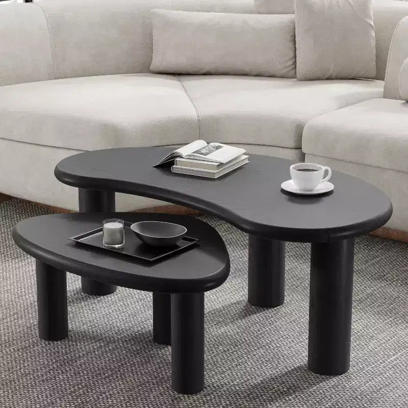 Set di tavolini da caffè e divano in legno massello di anacardo PexFix