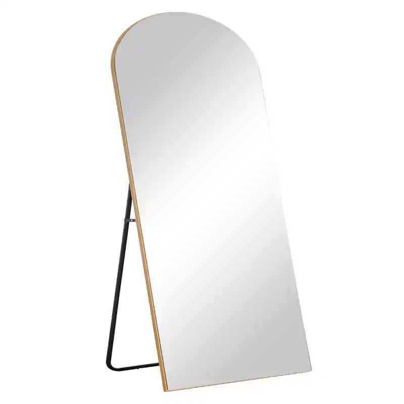 PexFix 31 pollici L x 71 pollici H Specchio intero a forma di arco, da pavimento, con cornice in metallo, grande specchio da terra, color oro