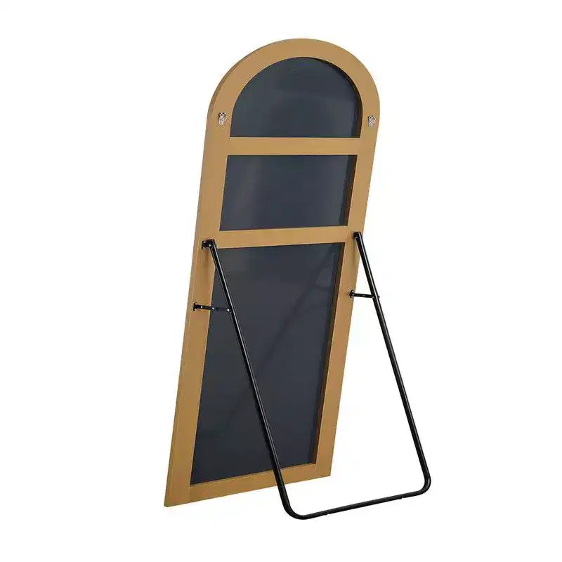 PexFix 31 pollici L x 71 pollici H Specchio intero a forma di arco, da pavimento, con cornice in metallo, grande specchio da terra, color oro