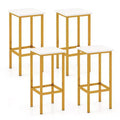 Costway 4 PCS 26Bar Stool Set with Metal Frame Footrest Backless Counter Height Stool Brown