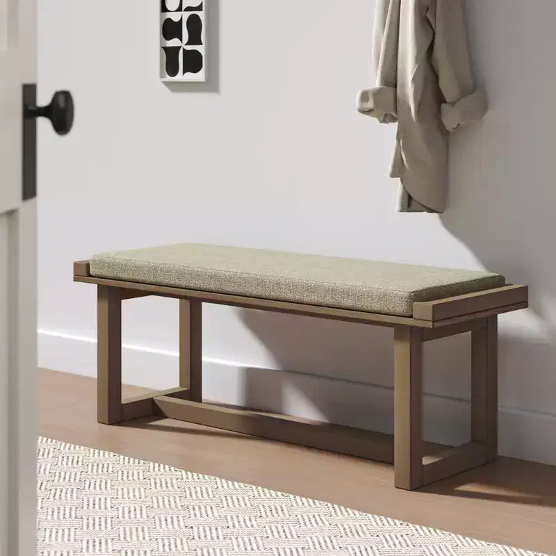 Emilia Dining Bench with Solid Wood Frame| ART OF LIVING DESIGNS-NATURAL