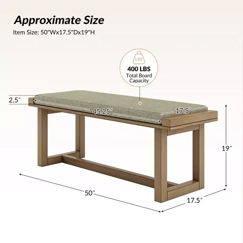 Panca da pranzo Emilia con struttura in legno massello| ART OF LIVING DESIGNS-NATURAL