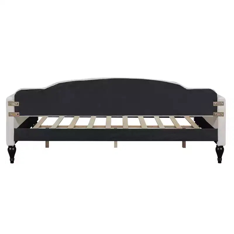 Divano letto imbottito a grandezza naturale, divano letto a giorno capitonné con/senza cassetti/letto estraibile singolo, Beige -ModernLuxe