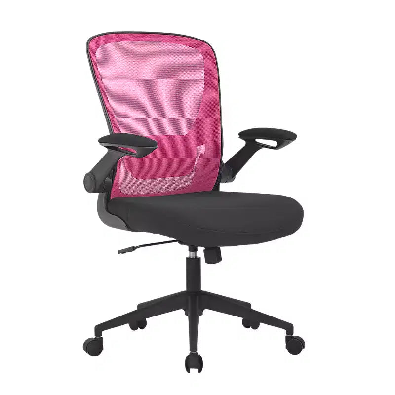 BestMassage Sedia da ufficio Sedia da computer con schienale in rete, altezza regolabile, funzione girevole e braccioli ribaltabili