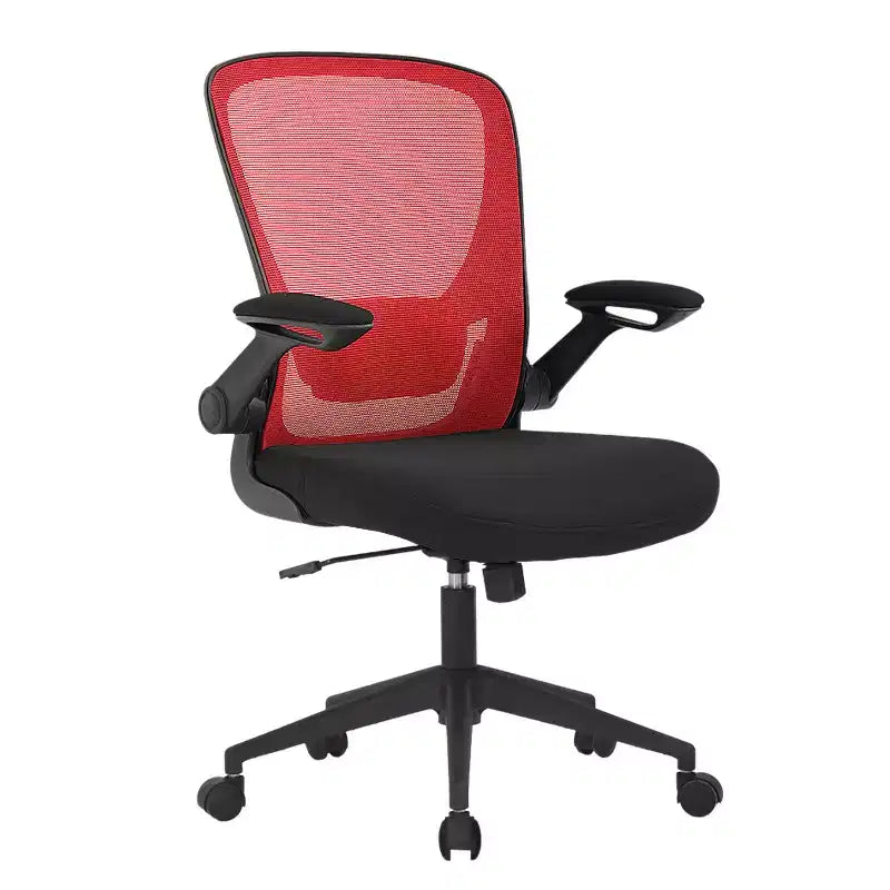 BestMassage Sedia da ufficio Sedia da computer con schienale in rete, altezza regolabile, funzione girevole e braccioli ribaltabili