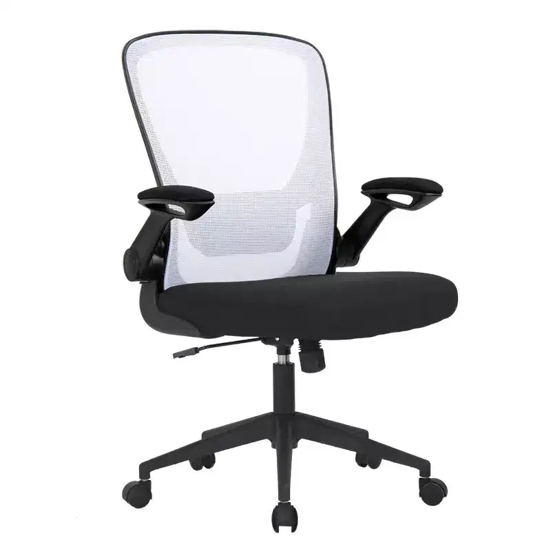 BestMassage Sedia da ufficio Sedia da computer con schienale in rete, altezza regolabile, funzione girevole e braccioli ribaltabili