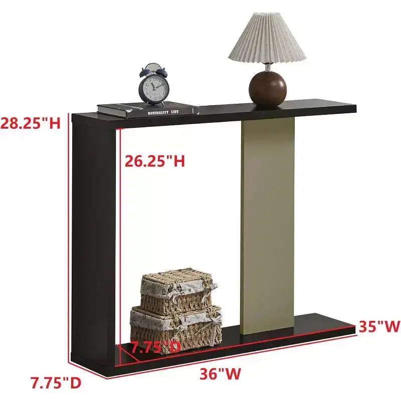 Kings Brand Furniture Collezione Tavoli Hayward, Tavolini laterali o da consolle moderni con ripiano portaoggetti per soggiorno, ingresso, corridoio