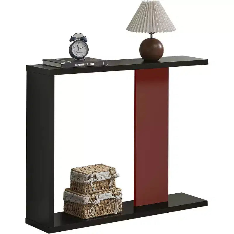 Kings Brand Furniture Collezione Tavoli Hayward, Tavolini laterali o da consolle moderni con ripiano portaoggetti per soggiorno, ingresso, corridoio