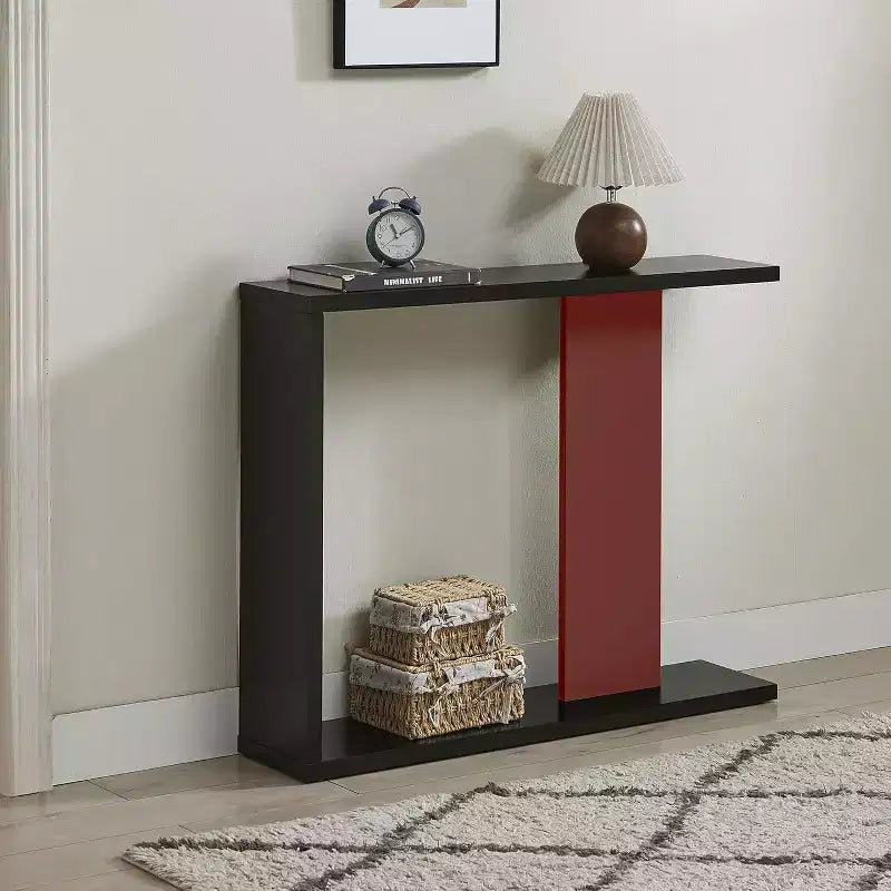 Kings Brand Furniture Collezione Tavoli Hayward, Tavolini laterali o da consolle moderni con ripiano portaoggetti per soggiorno, ingresso, corridoio