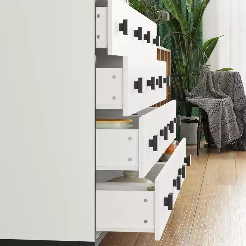 Famapy Cassettiera Moderna Orizzontale per Camera da Letto, Cassettiera Multifunzionale per Soggiorno, Bianca
