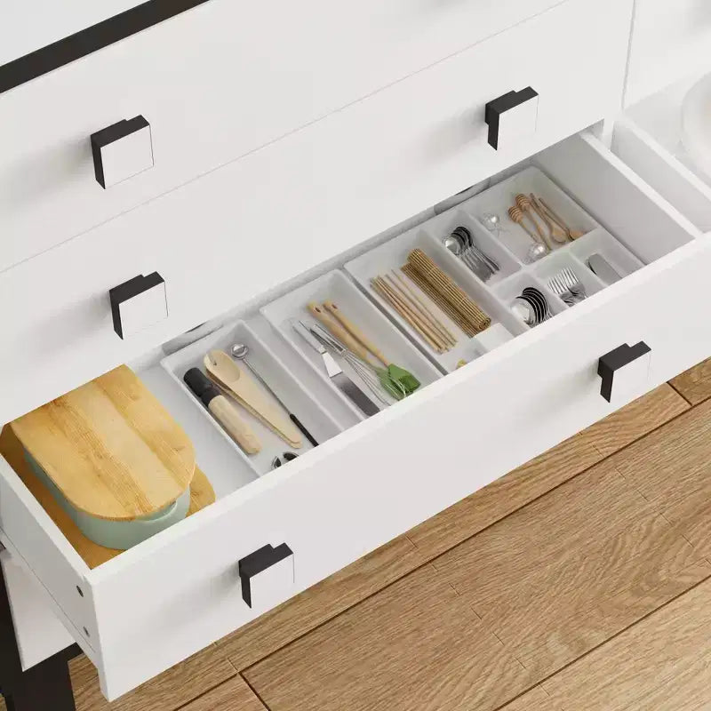 Famapy Cassettiera Moderna Orizzontale per Camera da Letto, Cassettiera Multifunzionale per Soggiorno, Bianca