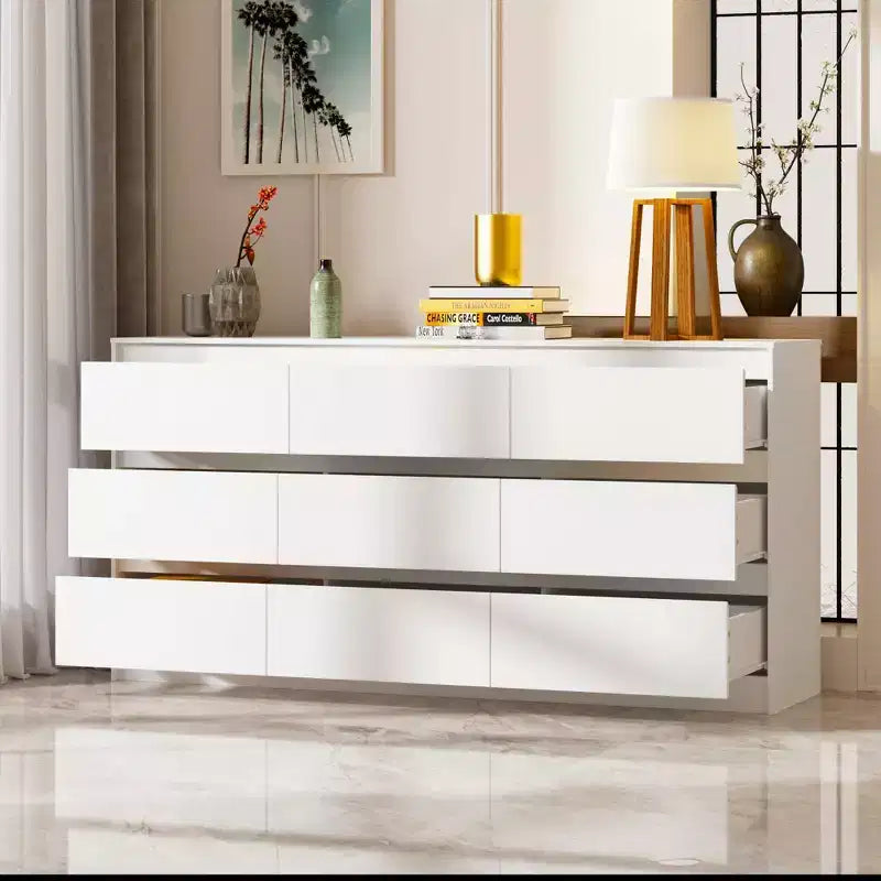 Cassettiera orizzontale a 9 cassetti Famapy, stile moderno e minimalista - Organizzatore spazioso per camera da letto/soggiorno