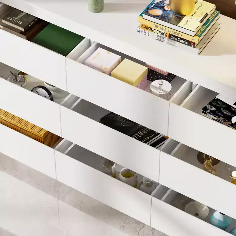 Cassettiera orizzontale a 9 cassetti Famapy, stile moderno e minimalista - Organizzatore spazioso per camera da letto/soggiorno