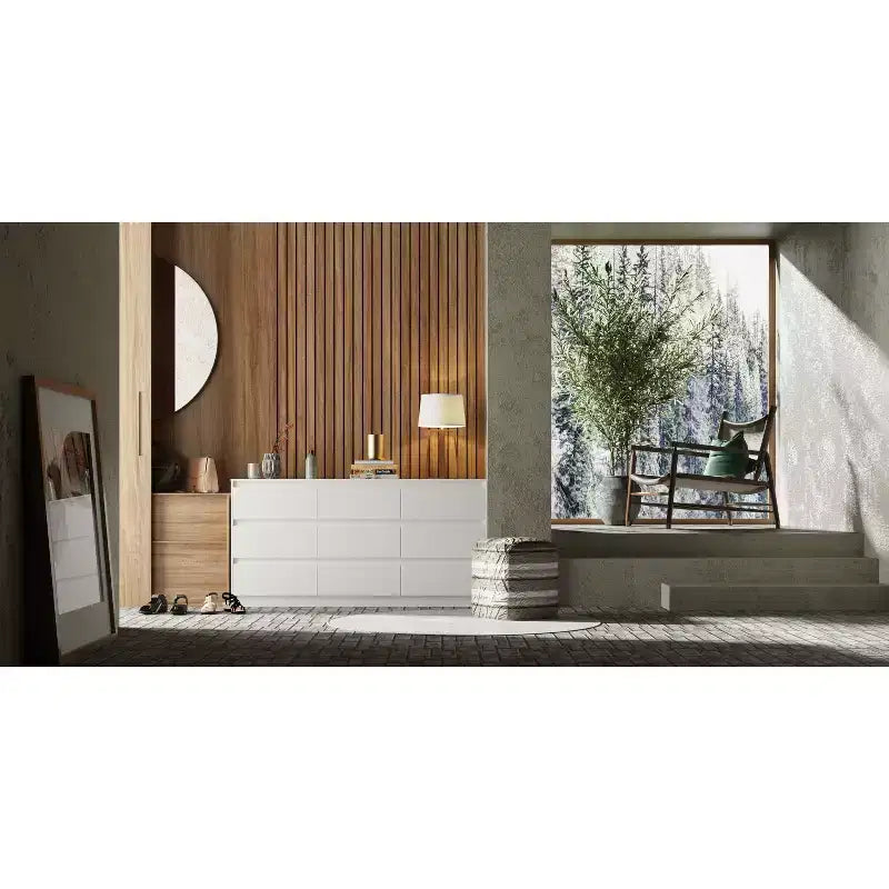 Cassettiera orizzontale a 9 cassetti Famapy, stile moderno e minimalista - Organizzatore spazioso per camera da letto/soggiorno