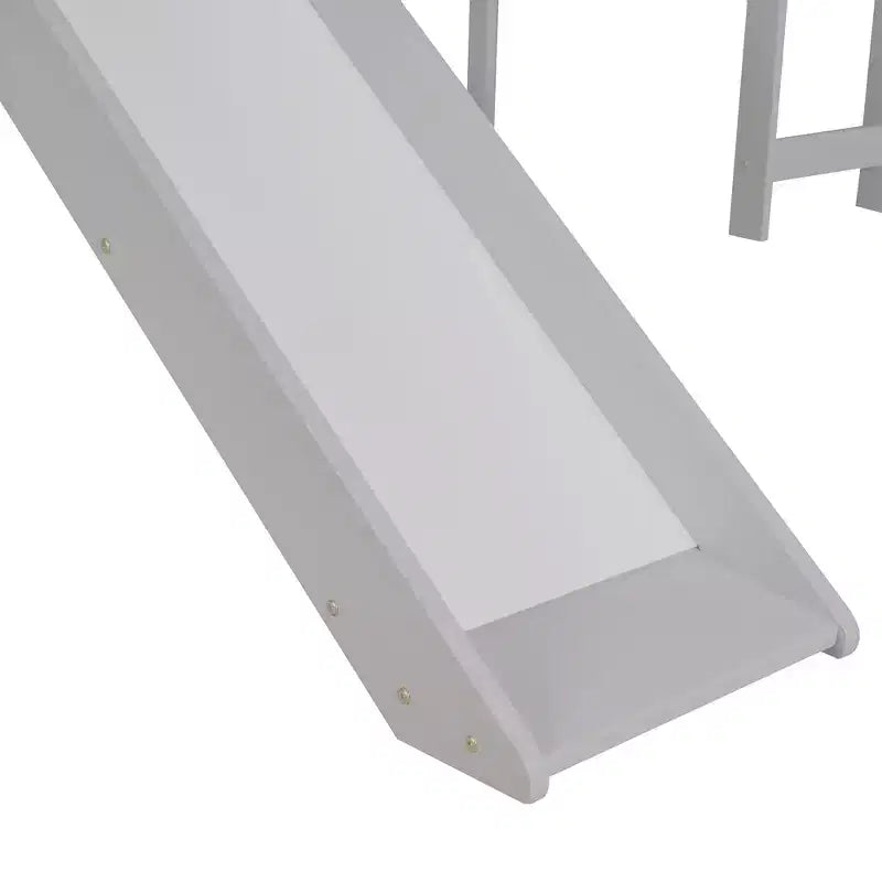 Whisen 79.5L x 41.8W Elegante letto a soppalco basso per ragazzi con scaletta e scivolo incorporati, design multifunzionale