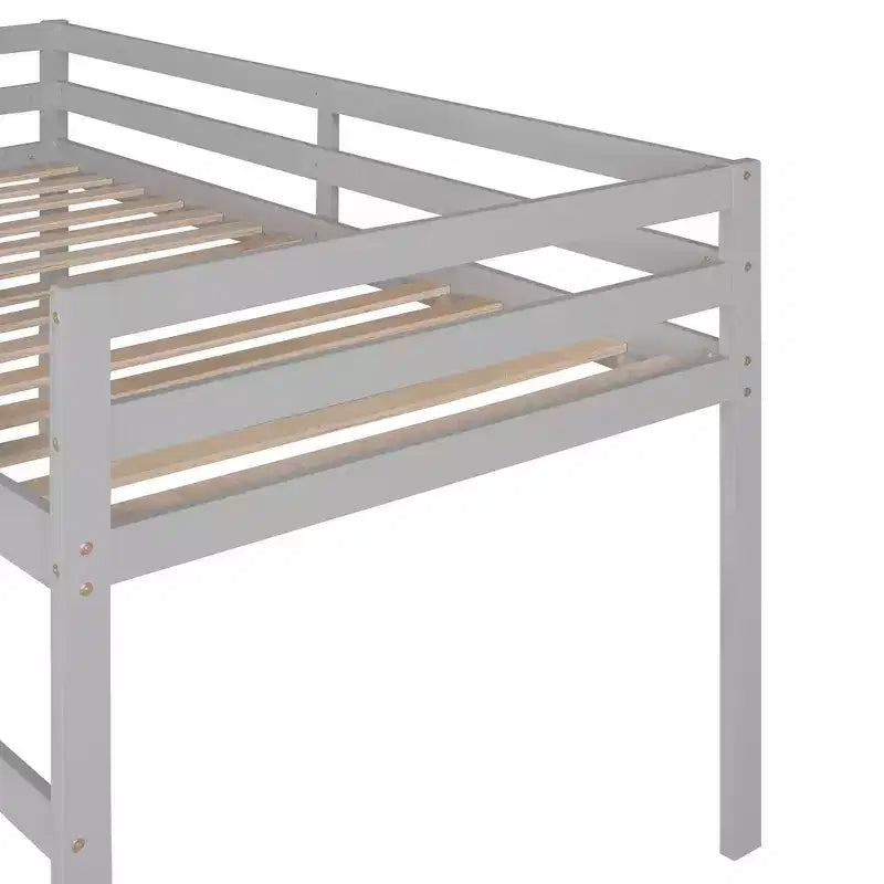 Whisen 79.5L x 41.8W Elegante letto a soppalco basso per ragazzi con scaletta e scivolo incorporati, design multifunzionale