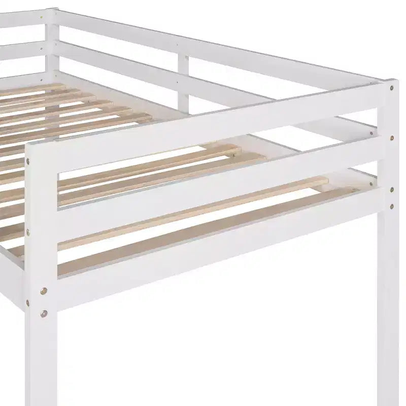 Whisen 79.5L x 41.8W Elegante letto a soppalco basso per ragazzi con scaletta e scivolo incorporati, design multifunzionale