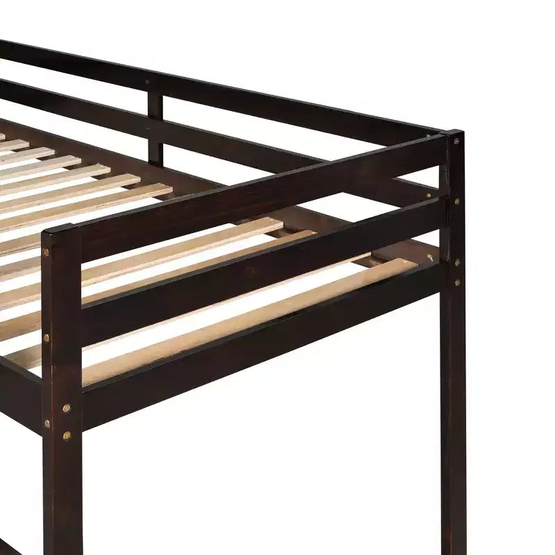 Whisen 79.5L x 41.8W Elegante letto a soppalco basso per ragazzi con scaletta e scivolo incorporati, design multifunzionale