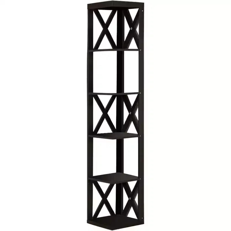 Kings Brand Furniture - Scaffale angolare a 5 ripiani/Espositore per libri