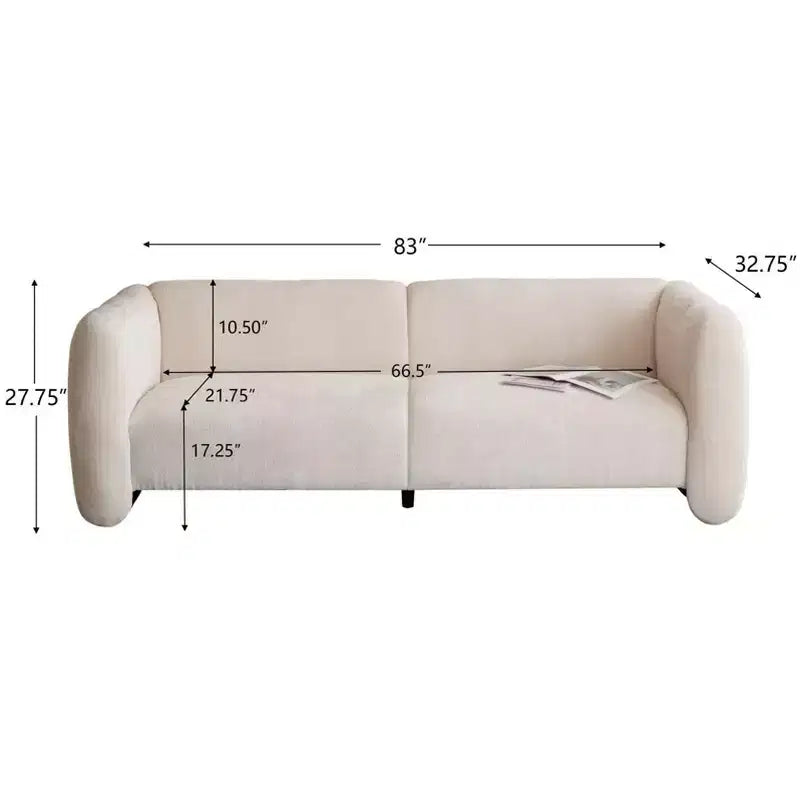 Divano a 3 posti a forma di onda 83 "Thodore Elegance" Christopher Knight Home