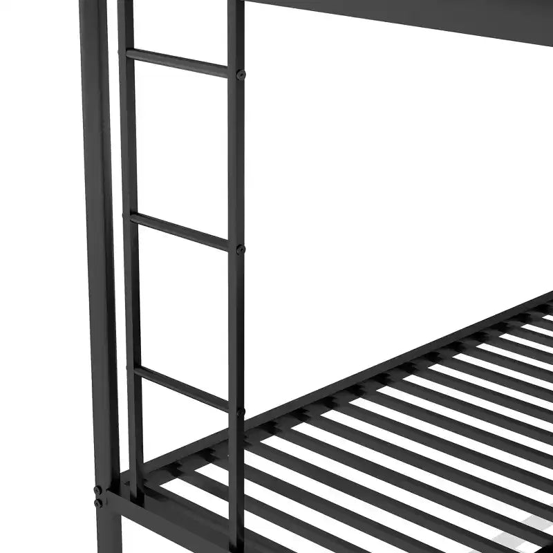 Letto a castello Whisen Twin over Full con robusto telaio in acciaio, con letto estraibile Twin e due scalette laterali