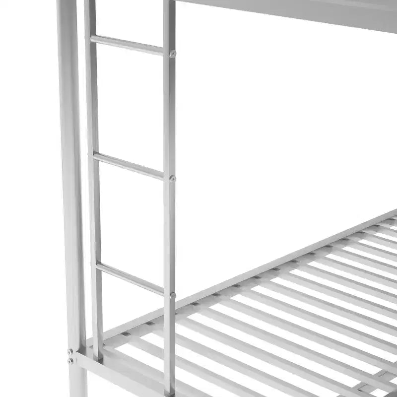 Letto a castello Whisen Twin over Full con robusto telaio in acciaio, con letto estraibile Twin e due scalette laterali