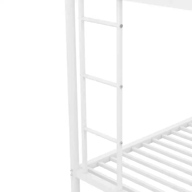 Letto a castello Whisen Twin over Full con robusto telaio in acciaio, con letto estraibile Twin e due scalette laterali