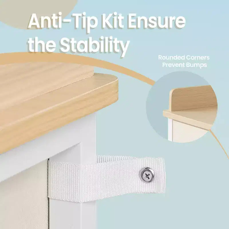 Comò per Camera da Letto con 6 Cassetti, Cassettiera, con Fasciatoio Impermeabile, Armadietto Contenitore Organizzatore