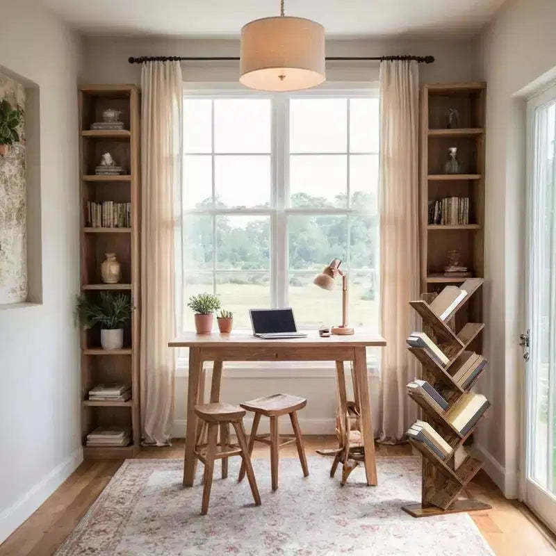 Libreria ad albero a 9 ripiani, Scaffale autoportante, Scaffale salvaspazio, per Camera da letto, Soggiorno, Ufficio domestico