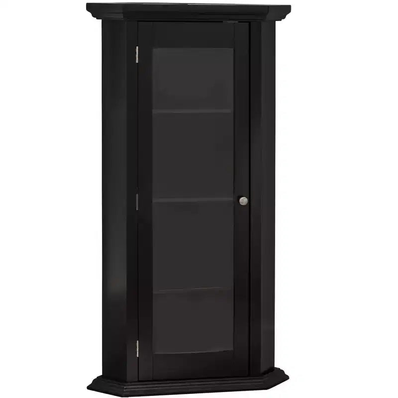 Mobile ad angolo Kings Brand Furniture Cambridge Curio con anta in vetro