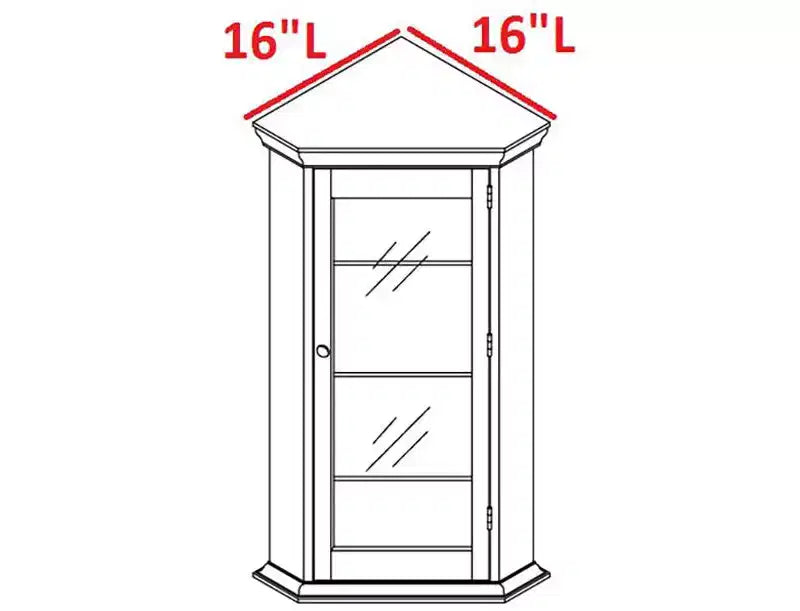 Mobile ad angolo Kings Brand Furniture Cambridge Curio con anta in vetro