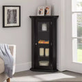 Kings Brand Furniture Cambridge Corner Curio Storage Cabinet with Glass Door