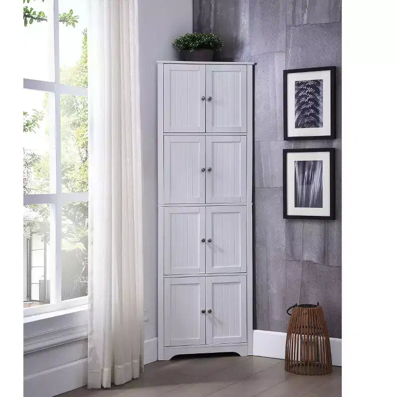 Kings Brand Furniture - Armadio Dispensa da Cucina Lyons a 4 Ripiani 68 con 8 Ante