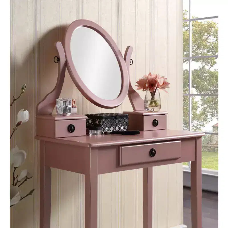 Moniys Wood Moniya Trucco Toeletta e Sgabello, Blu