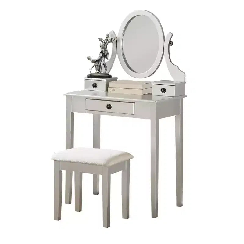 Moniys Wood Moniya Trucco Toeletta e Sgabello, Blu