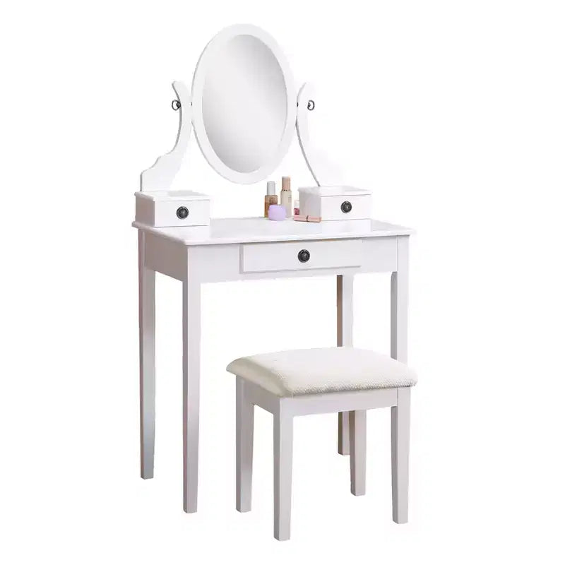 Moniys Wood Moniya Trucco Toeletta e Sgabello, Blu