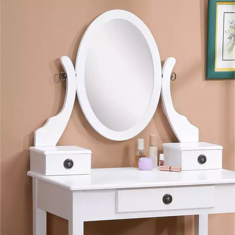 Moniys Wood Moniya Trucco Toeletta e Sgabello, Blu